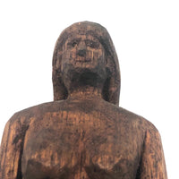 Rustically Carved Smiling Nude Woman