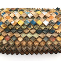 Marvelous Old Folded Paper Tramp Art Lidded Box