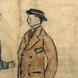 Miss Elsie Larue Moyer's Charming Drawing of Young Couple on Fabric