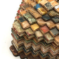 Marvelous Old Folded Paper Tramp Art Lidded Box