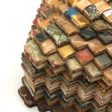 Marvelous Old Folded Paper Tramp Art Lidded Box