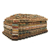 Marvelous Old Folded Paper Tramp Art Lidded Box