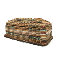 Marvelous Old Folded Paper Tramp Art Lidded Box