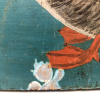 Merganser Drake Vintage Folk Art Painting on Wood by Hugh F. Jope