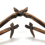 Amazing Quintuple Pliers Old Carved Wooden Whimsy