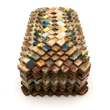 Marvelous Old Folded Paper Tramp Art Lidded Box