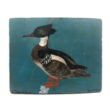 Merganser Drake Vintage Folk Art Painting on Wood by Hugh F. Jope
