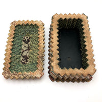 Marvelous Old Folded Paper Tramp Art Lidded Box