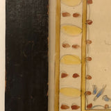 19th Century Three Pineapples Watercolor Drawing in Great Period Frame