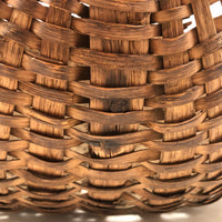 Antique Woven Splint Gathering Basket with Bentwood Handle (Minor Losses)