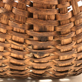 Antique Woven Splint Gathering Basket with Bentwood Handle (Minor Losses)