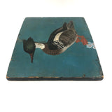 Merganser Drake Vintage Folk Art Painting on Wood by Hugh F. Jope