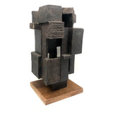 Mid-Century Brutalist Architectural Mounted Clay Sculpture, Signed