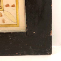 19th Century Three Pineapples Watercolor Drawing in Great Period Frame
