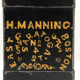H. Manning, 4 Saratoga Street, East Boston, Hand-painted Tin Box