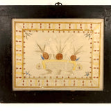 19th Century Three Pineapples Watercolor Drawing in Great Period Frame