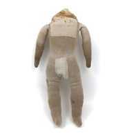 Headless Old Hand Knit Doll with Linen Arms and Patches