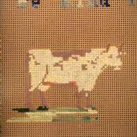 Be Kind to the Cow Mother Antique Punch Paper Embroidery, Framed