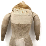 Headless Old Hand Knit Doll with Linen Arms and Patches