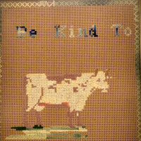 Be Kind to the Cow Mother Antique Punch Paper Embroidery, Framed