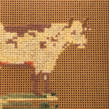 Be Kind to the Cow Mother Antique Punch Paper Embroidery, Framed