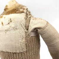 Headless Old Hand Knit Doll with Linen Arms and Patches