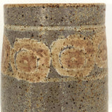 Earthy Stoneware Vase with Purplish-Gray Glaze and Pinkish-Brown Decoration