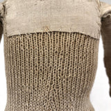 Headless Old Hand Knit Doll with Linen Arms and Patches