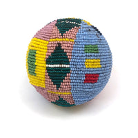 Rare Plains Native American Elaborately Beaded Hide Ball (2 7/8' Inch)