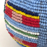 Rare Plains Native American Elaborately Beaded Hide Ball (2 7/8' Inch)