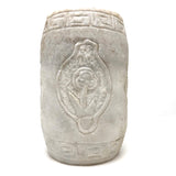 Wonderful Hand-Carved Marble Drum Stool (?) with Variety of Flowers