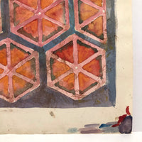 Gloria Fletcher Vintage Geometric Abstract Watercolor