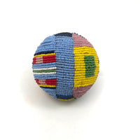 Rare Plains Native American Elaborately Beaded Hide Ball (2 7/8' Inch)