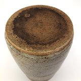 Earthy Stoneware Vase with Purplish-Gray Glaze and Pinkish-Brown Decoration