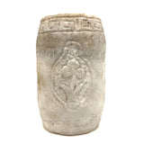 Wonderful Hand-Carved Marble Drum Stool (?) with Variety of Flowers