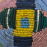 Rare Plains Native American Elaborately Beaded Hide Ball (2 7/8' Inch)