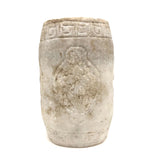 Wonderful Hand-Carved Marble Drum Stool (?) with Variety of Flowers