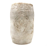 Wonderful Hand-Carved Marble Drum Stool (?) with Variety of Flowers