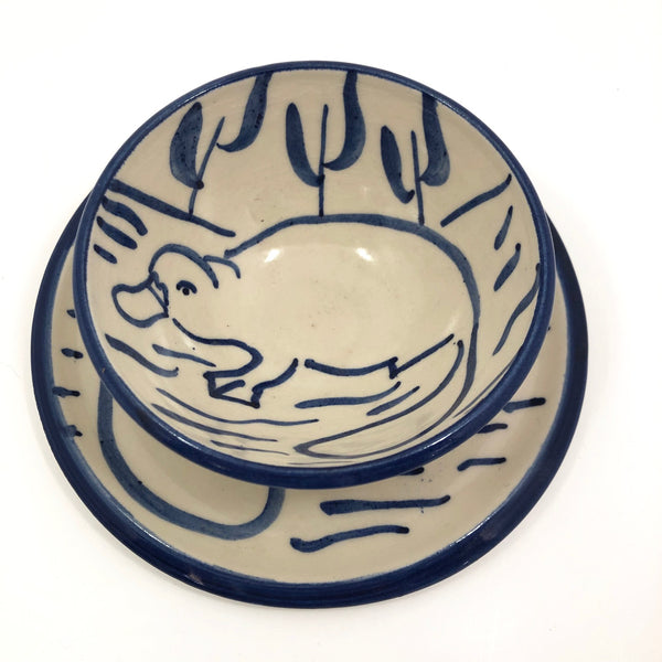 Emily Stackman Australia Studio Pottery Platypus Plate and Bowl ...