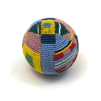 Rare Plains Native American Elaborately Beaded Hide Ball (2 7/8' Inch)