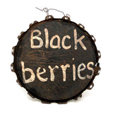 Hand-painted Made Do Double-sided Blackberries Sign on Metal Lid