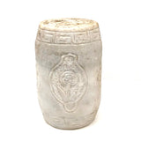 Wonderful Hand-Carved Marble Drum Stool (?) with Variety of Flowers