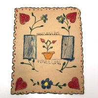 Wonderful Old Handmade Cut Paper Valentines - Set of Three