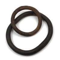 Sculptural Pair of Blacksmith Made Iron Rings