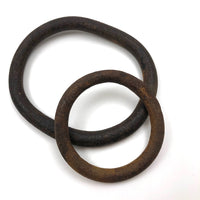 Sculptural Pair of Blacksmith Made Iron Rings