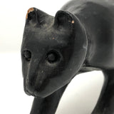 Great (Slightly Wounded) Old Folk Art Prowling Black Cat