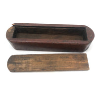 Great Old Hand-carved Slide Top Pencil Box