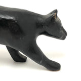 Great (Slightly Wounded) Old Folk Art Prowling Black Cat