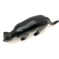 Great (Slightly Wounded) Old Folk Art Prowling Black Cat