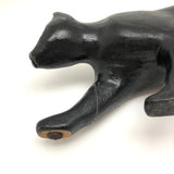 Great (Slightly Wounded) Old Folk Art Prowling Black Cat